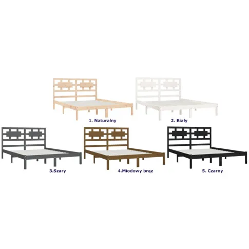 Szczegółowe zdjęcie nr 6 produktu Szare drewniane łóżko z zagłówkiem 120x200 - Wexa 4X