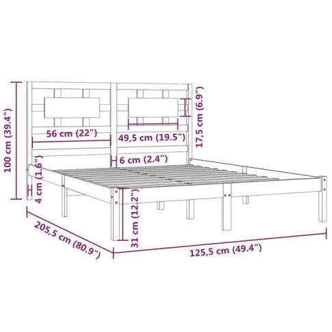 Szczegółowe zdjęcie nr 7 produktu Szare drewniane łóżko z zagłówkiem 120x200 - Wexa 4X