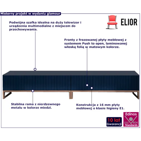 Podwójna szafka RTV Irving 10 X granat