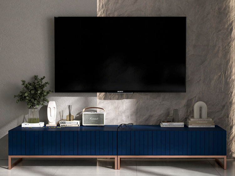 Wizualizacja podwójnej szafki RTV Filo 10X granatowy