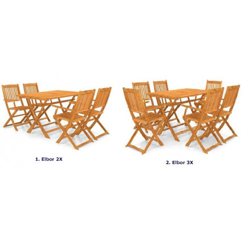 Dwa rodzaje zestawów Elbor o różnej ilości krzeseł