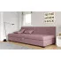 Sypialnia z wykorzystaniem różowego łóżka tapicerowanego Brioso