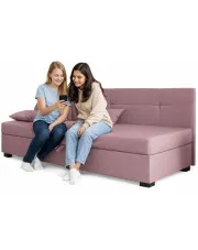 Różowy młodzieżowy tapczan z pikowanym bokiem Erlo - 5 rozmiarów w sklepie Edinos.pl