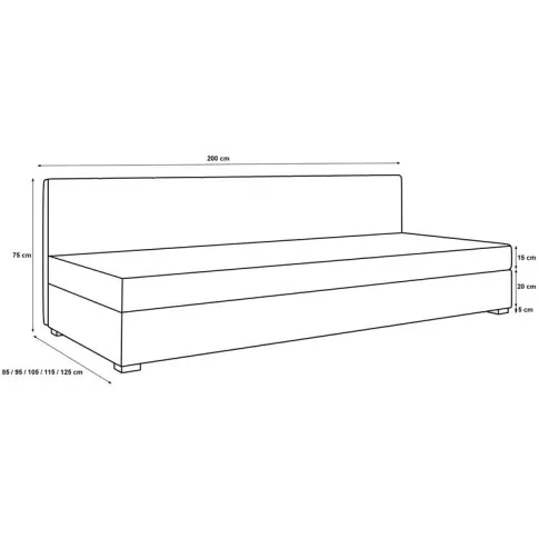 Wymiary tapczanu z pikowanym bokiem Brioso