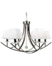 Srebrna lampa wisząca abażurowa - K544-Vabno w sklepie Edinos.pl