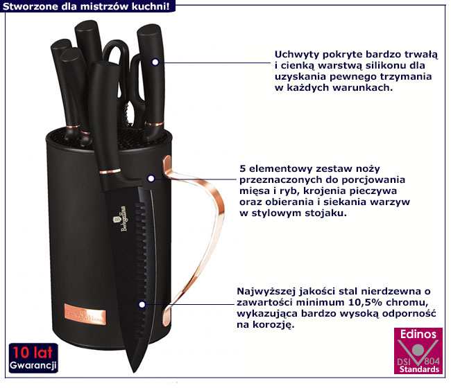 Zestaw noży Rabat 6X czarny