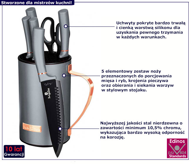 Zestaw noży Rabat 6X srebrny