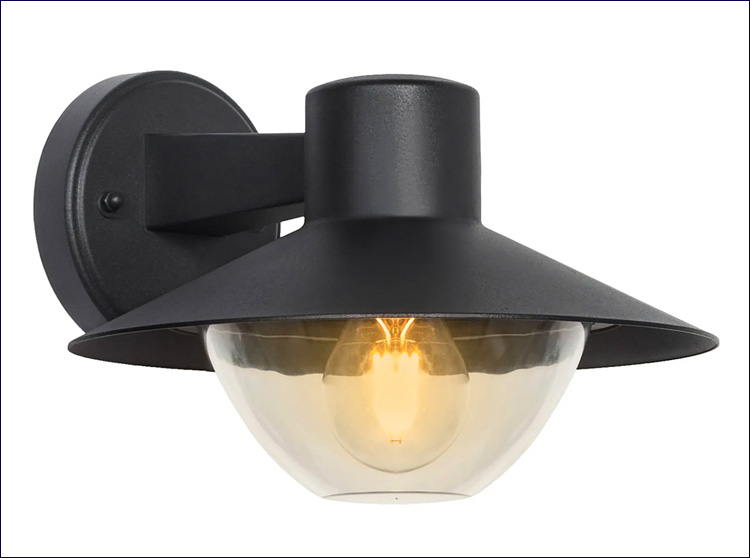 Czarny metalowy kinkiet zewnętrzny D163-Norda