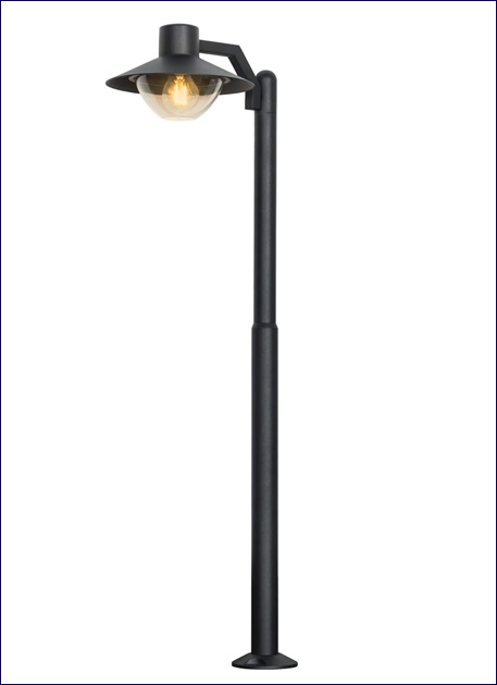 Czarna stojąca lampa zewnętrzna D165-Norda