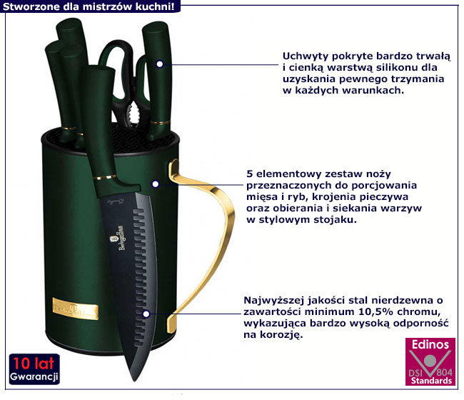 Zestaw noży Rabat 6X zielony