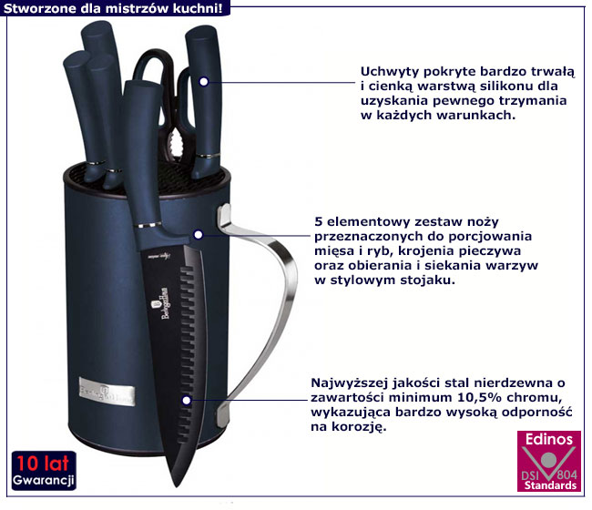Zestaw noży Abel 6X niebieski