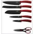 Czerwone noże kuchenne z zestawu Ofrex 6X