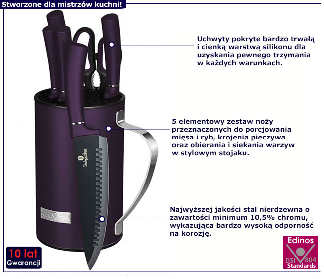 Zestaw noży Abel 6X fioletowy