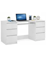 Białe minimalistyczne biurko z szufladami - Sanmi w sklepie Edinos.pl