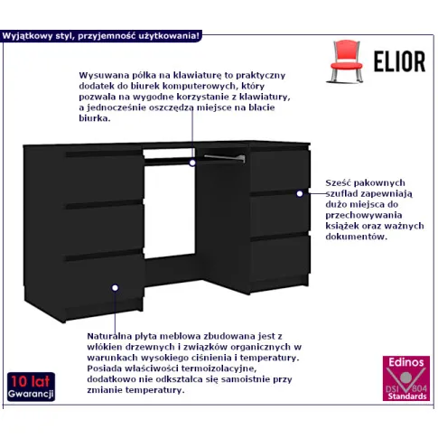 Bilbao czarne biurko