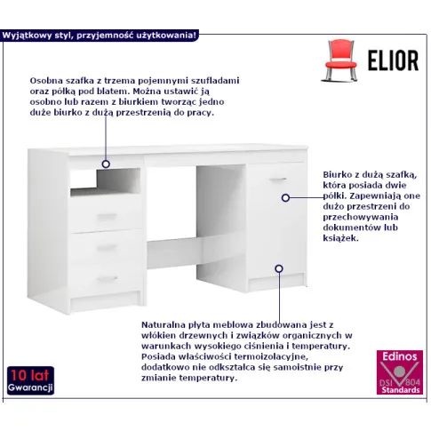 caserta białe biurko z połyskiem