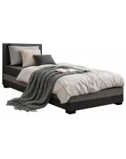 Nowoczesny tapczan z pojemnikiem i zagłówkiem jasny szary + ciemny szary Efox - 5 rozmiarów w sklepie Edinos.pl