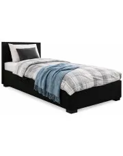 Czarny tapczan młodzieżowy z pojemnikiem Efox - 5 rozmiarów w sklepie Edinos.pl