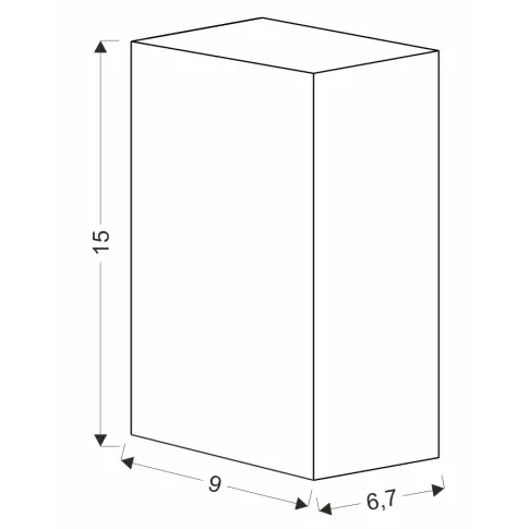 Wymiary czarnego kinkietu D173-Rislax