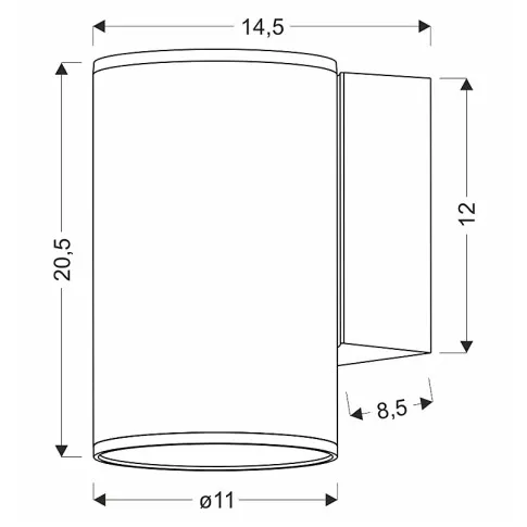 Wymiary kinkietu zewnętrznego D177-Emri