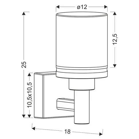 Wymiary kinkietu D174-Juvix