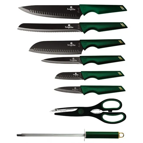 Zielone noże ze stali nierdzewnej z zestawu Piloss 5X