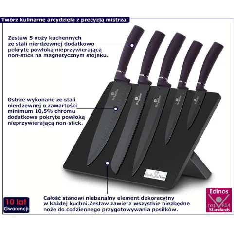 Noże w bloku Loprex 4X kolor fioletowy