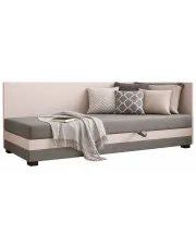 Młodzieżowy tapczan z poduszką jasny szary + ecru Haxel - 5 rozmiarów w sklepie Edinos.pl