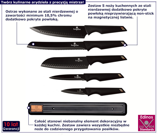 Komplet noży Loprex 7X czarny