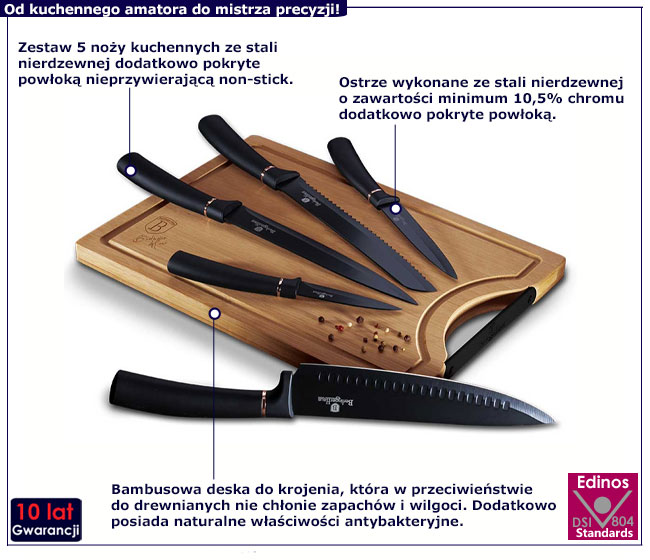 Komplet noży Prado 3X czarny