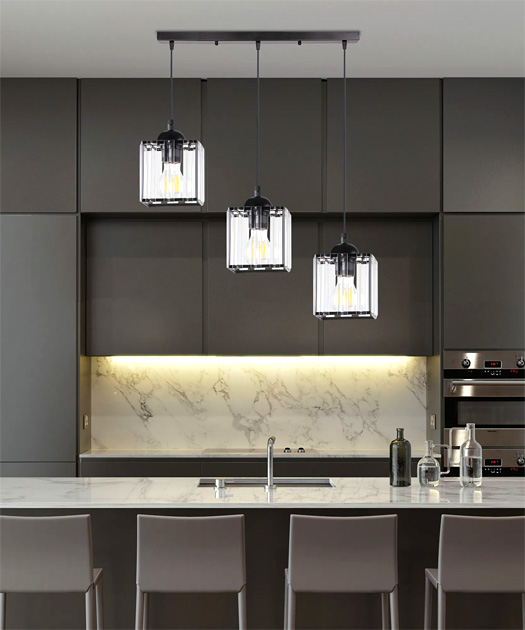 Czarna nowoczesna lampa H758-Santino