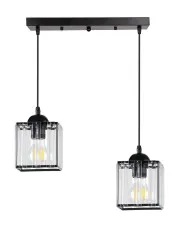 Nowoczesna czarna podwójna lampa wisząca - D192-Resi w sklepie Edinos.pl