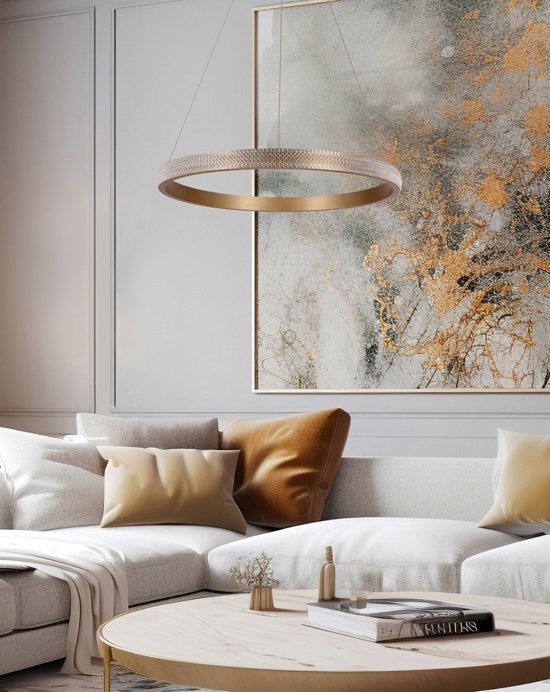 złota lampa wiszaca Xanes M080