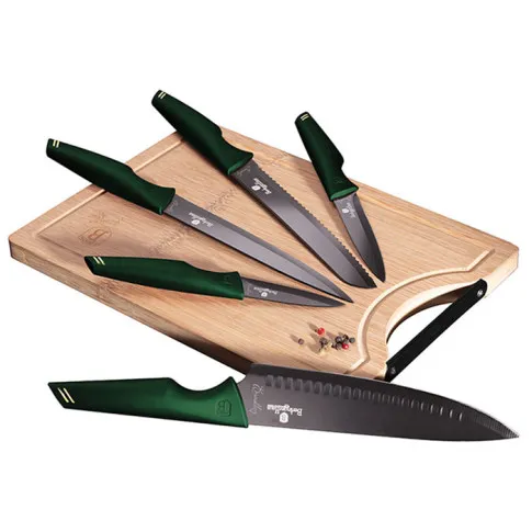 Zielone noże kuchenne z zestawu Frebio 4X