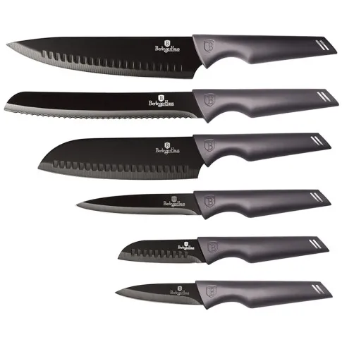 Zestaw 6 sztuk noży Sevrox 4X kolor czarny carbon
