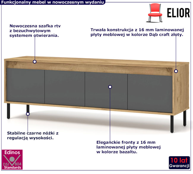 czterodrzwiowa szafka rtv Zurux 5X