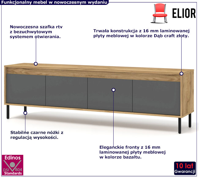 czterodrzwiowa szafka rtv Zurux 6X