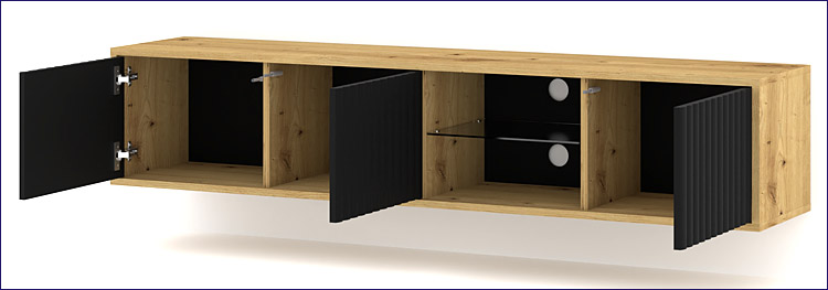 wnętrze szafki rtv artisan + czarny Venton