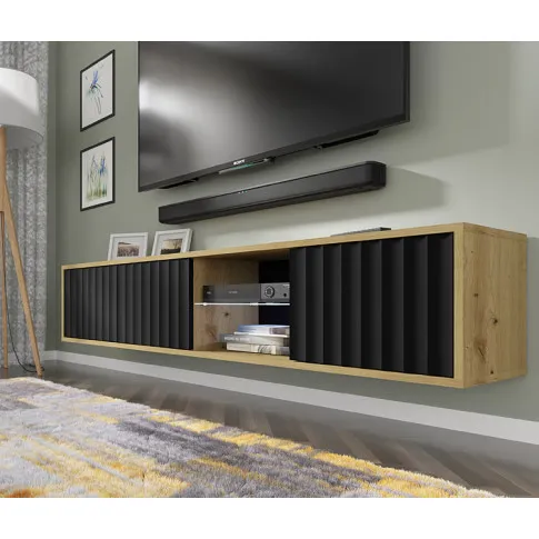 aranżacja ze ścienną szafką rtv artisan + czarny Vitori