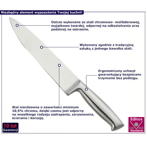 Nóż kuchenny ze stali nierdzewnej Givefi 3X