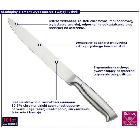 Nóż ze stali nierdzewnej do porcjowania Givefi 5X