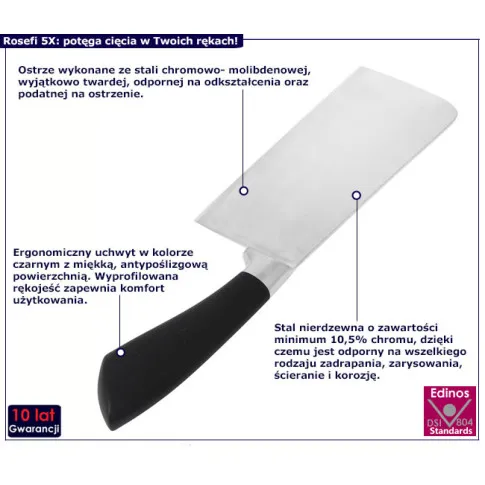 Klasyczny tasak kuchenny Rosefi 5X