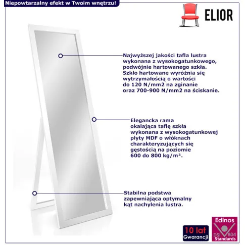 Biale lustro scienne Sellox