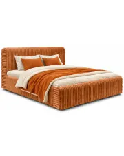 Rudobrązowe łóżko nowoczesne tapicerowane z zagłówkiem Modo - 3 rozmiary w sklepie Edinos.pl