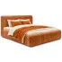 Rudobrązowe łóżko tapicerowane z zagłówkiem Modo - 3 rozmiary