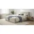 Kremowe nowoczesne łóżko tapicerowane z zagłówkiem Modo   3 rozmiary