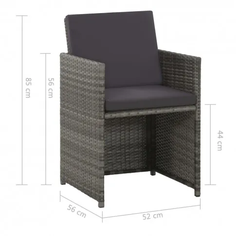 Szczegółowe wymiary fotela rattanowego Sailor