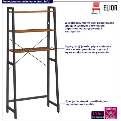 Loftowy regał łazienkowy Lasioz