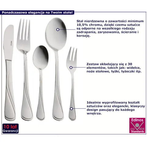 Komplet sztućców ze stali nierdzewnej Gifdos 15X