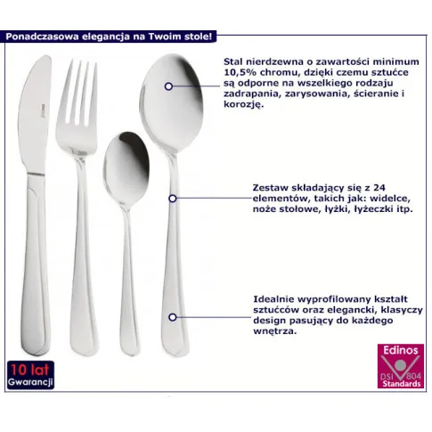 Komplet sztućców 24 sztuki Gifdos 16X